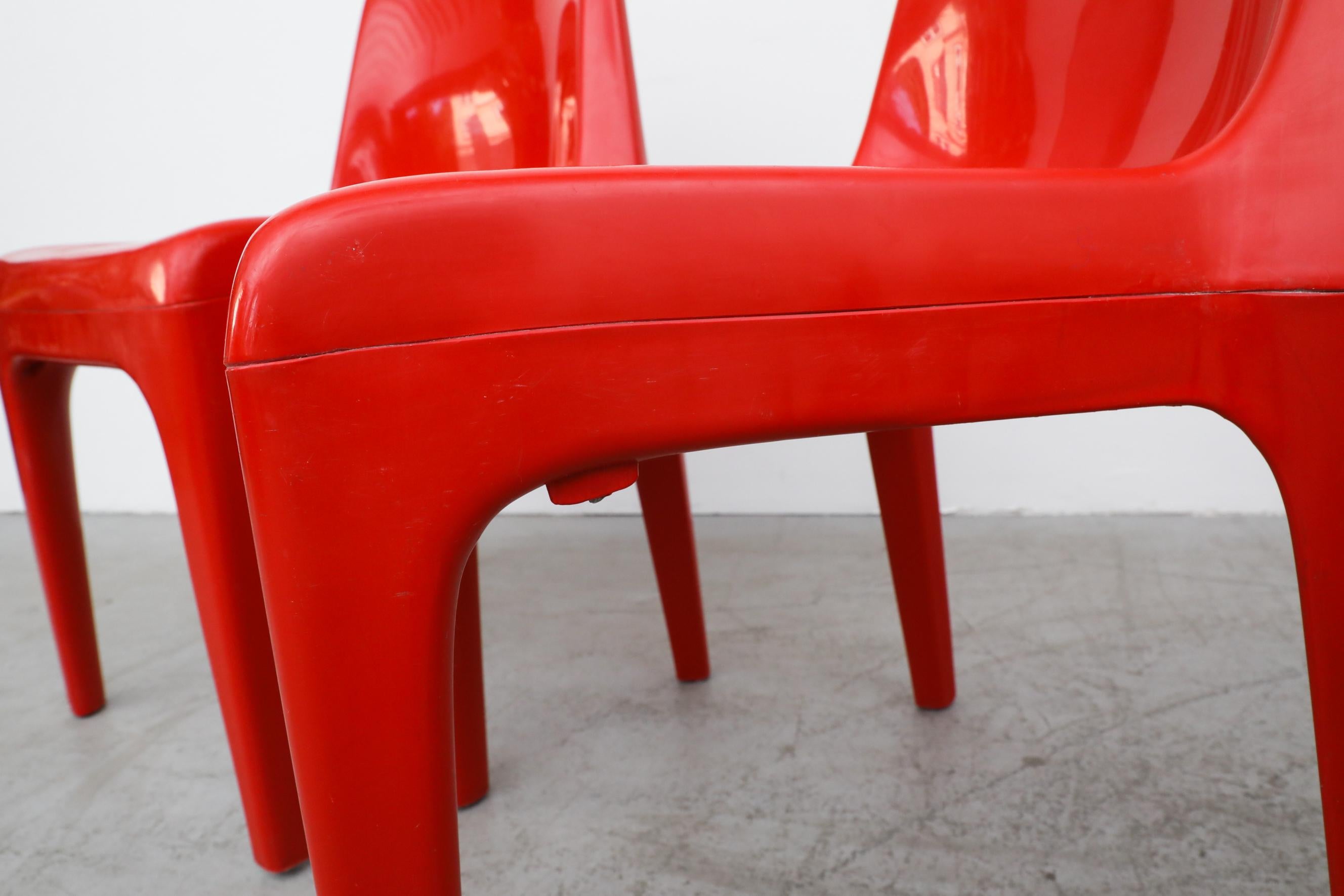 MOD Red Kartell Style Acrylic Stacking Chairs 4