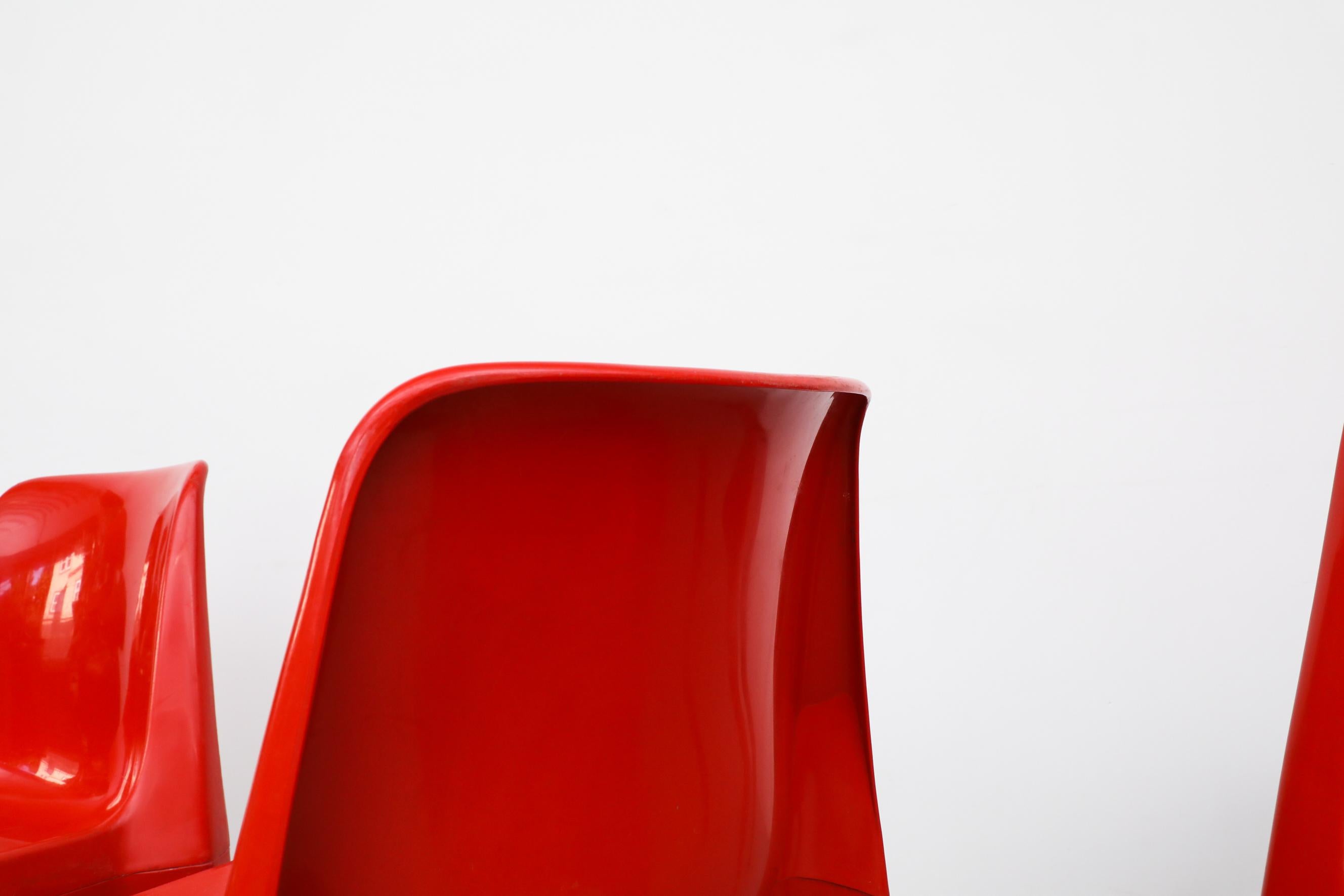 MOD Red Kartell Style Acrylic Stacking Chairs 8