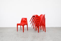 MOD Red Kartell Style Acrylic Stacking Chairs