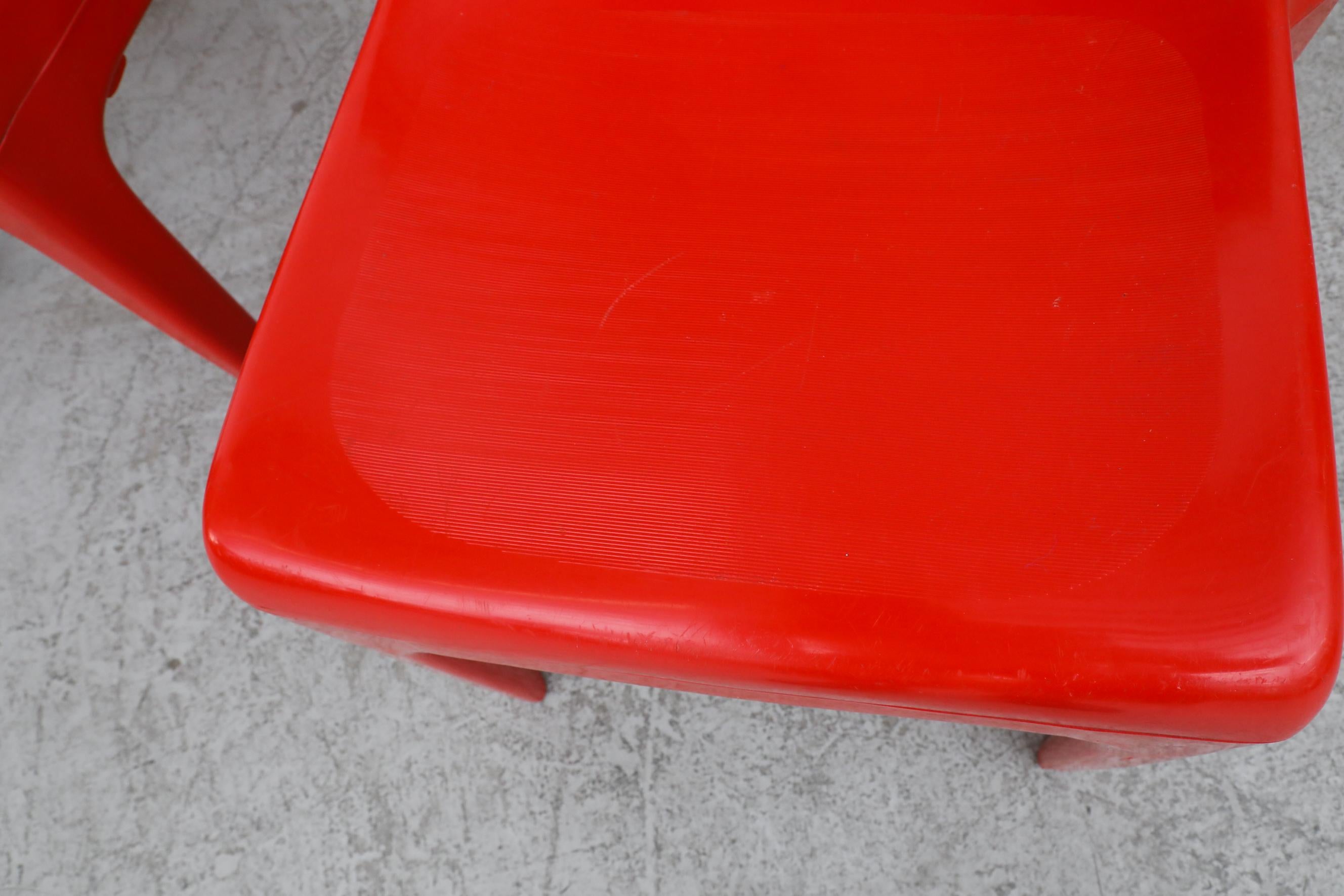 MOD Red Kartell Style Acrylic Stacking Chairs 2