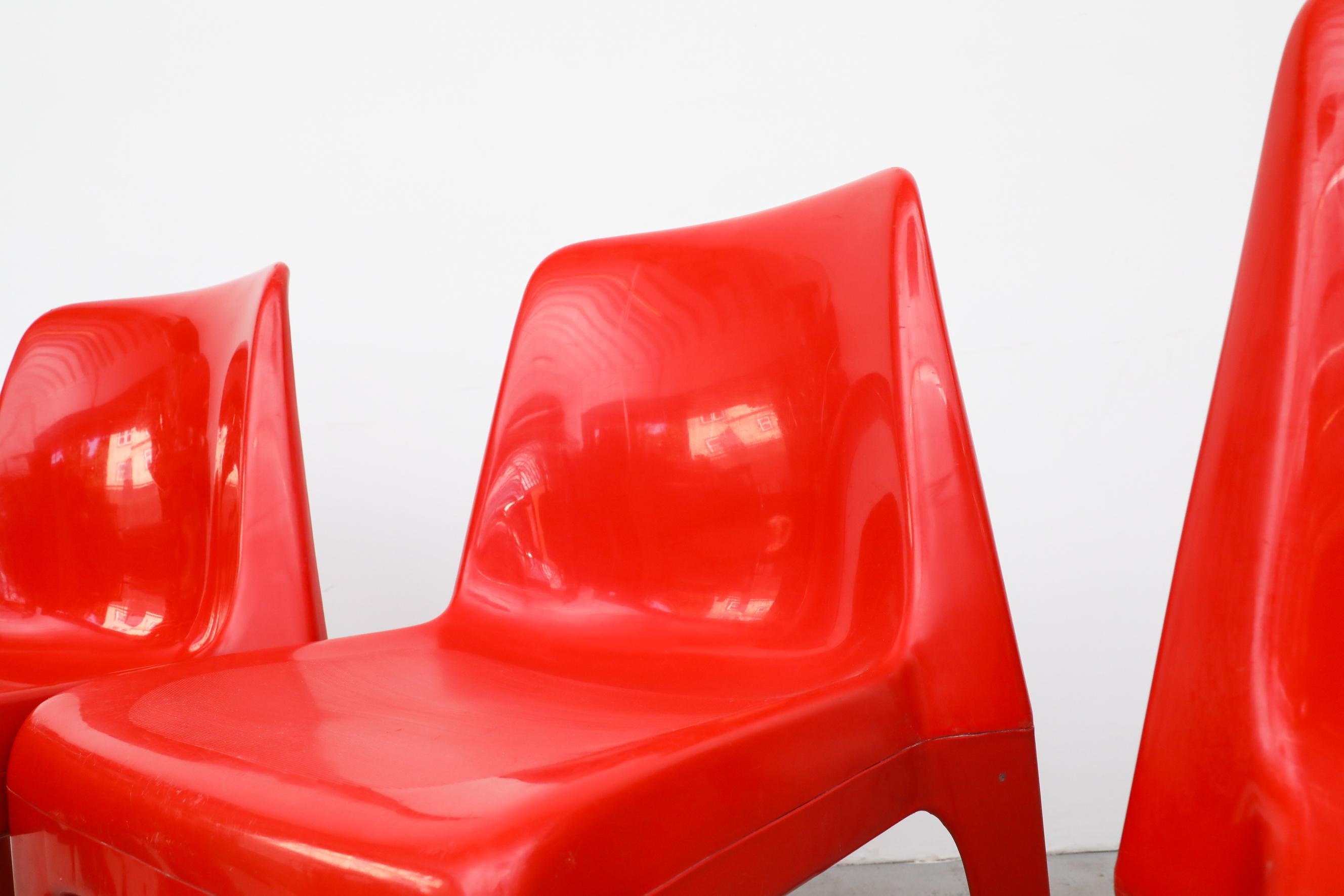 MOD Red Kartell Style Acrylic Stacking Chairs 3