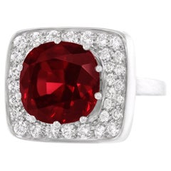 Mod Sixties Garnet and Diamond Ring Swiss
