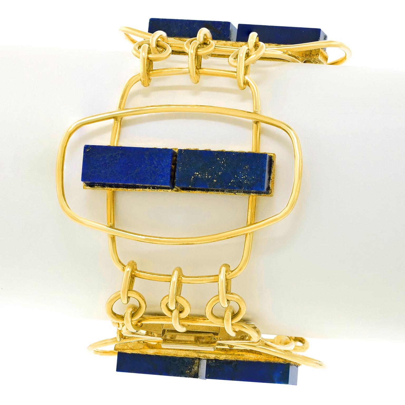 Taille baguette Bracelet en or Mod Sixties en vente