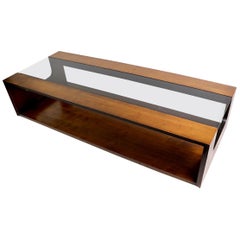 Retro Mod Smoked Glass Top Coffee Table by Lane Furniture Company