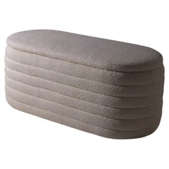 Mod. SoftWave storage bench in white Bouclè Newly manufactured