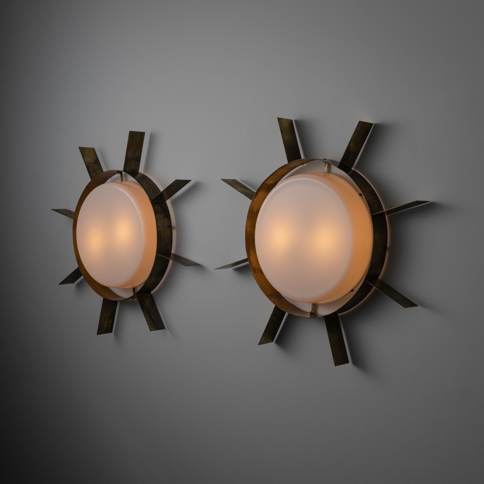 Brushed Single 'Sole' Flush Mount by Gio Ponti for Arredoluce For Sale