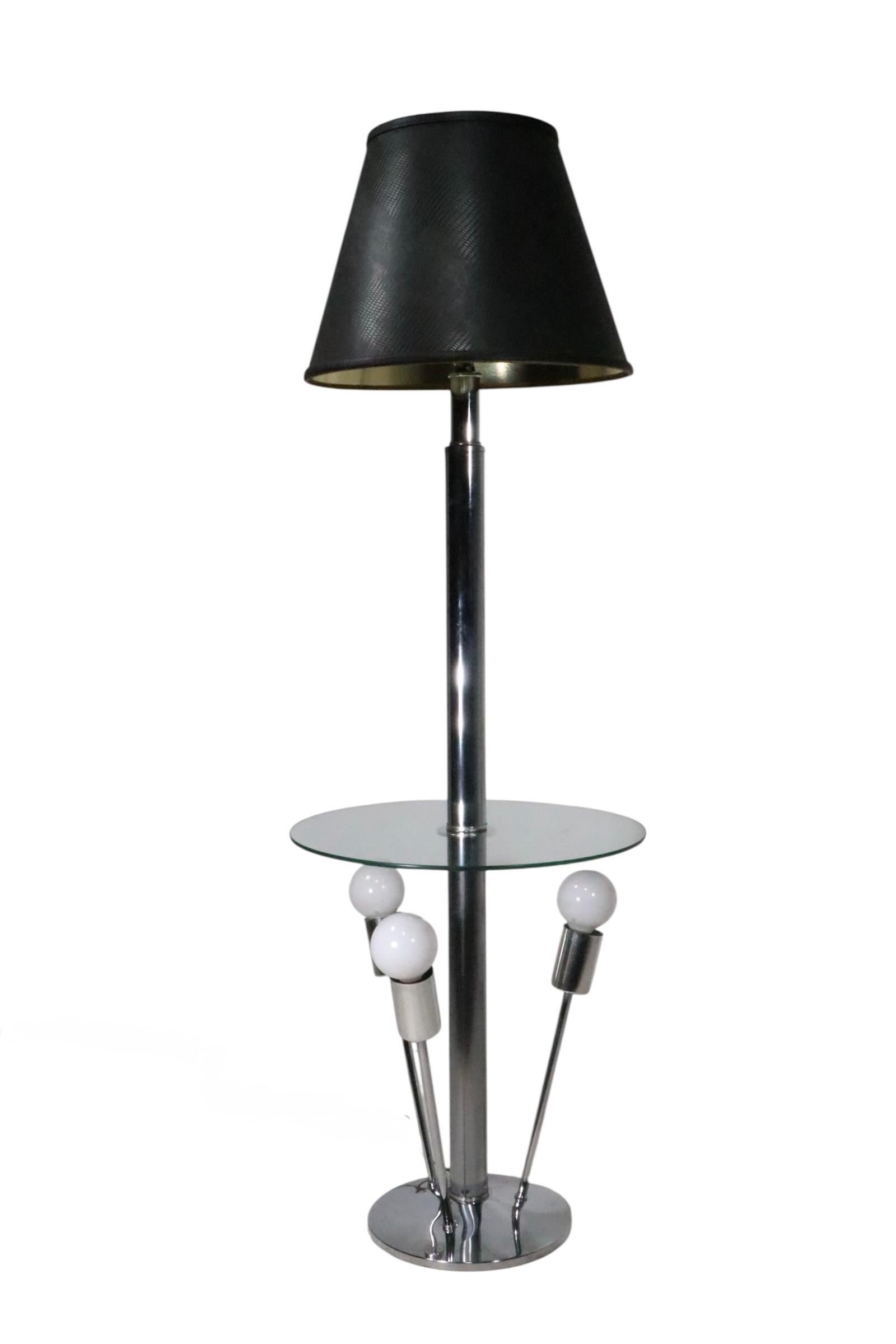 Mod Space Age Chrome and Glass Sputnik  Combo Floor Lamp Table c 1970's For Sale 5