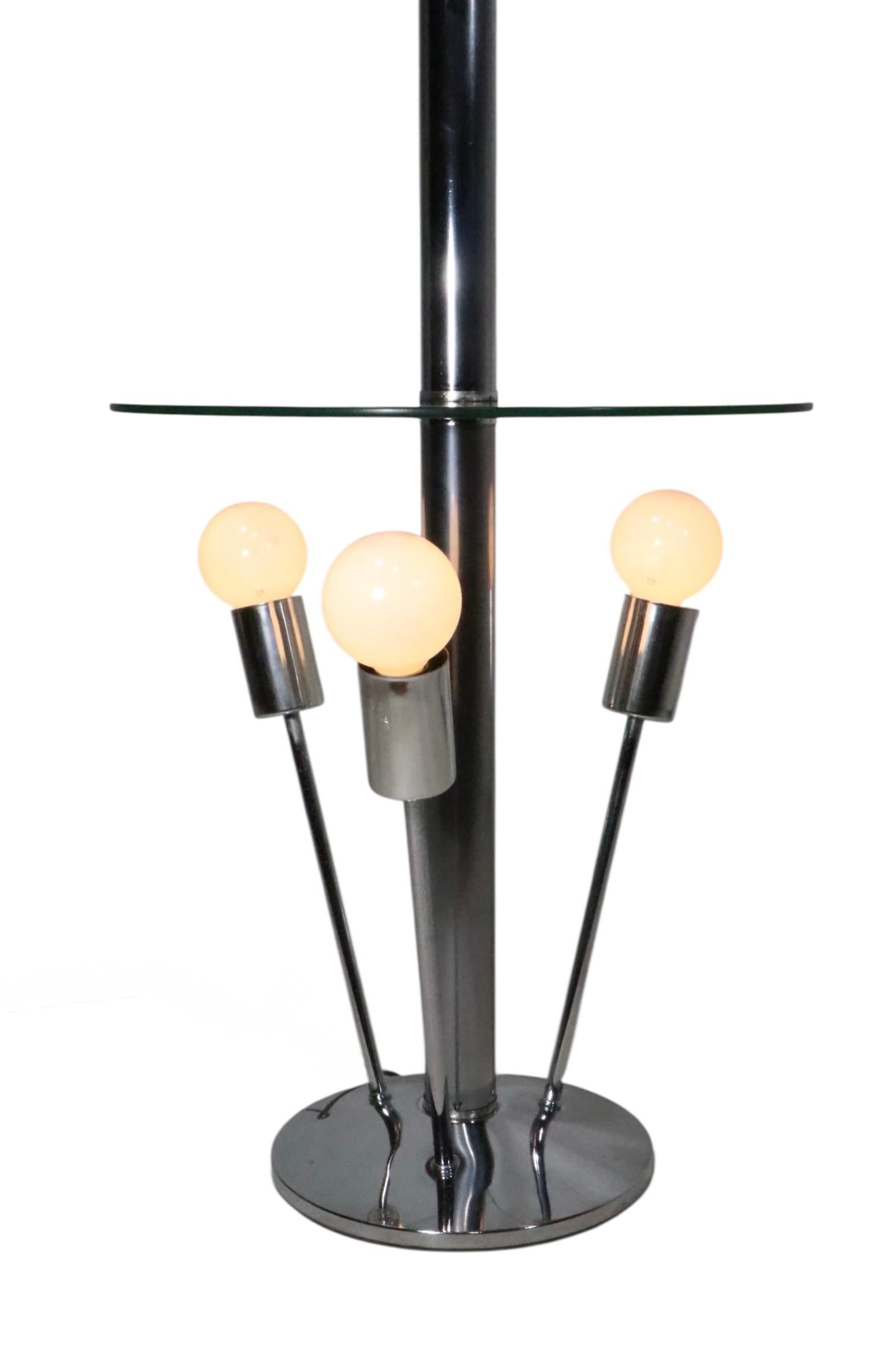 Mod Space Age Chrome and Glass Sputnik  Combo Floor Lamp Table c 1970's For Sale 2