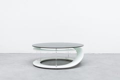 Mod Space Age Coffee Table with Green Smoked Glass