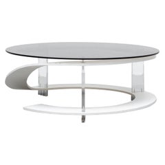 Mod Space Age Coffee Table with Smoked Glass