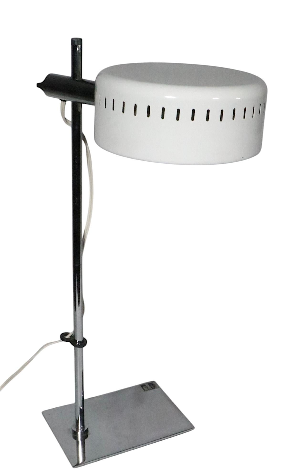 Japanese Mod Space Age Mid Century Adjustable TIK Desk Lamp by Robert Sonneman c. 1970's