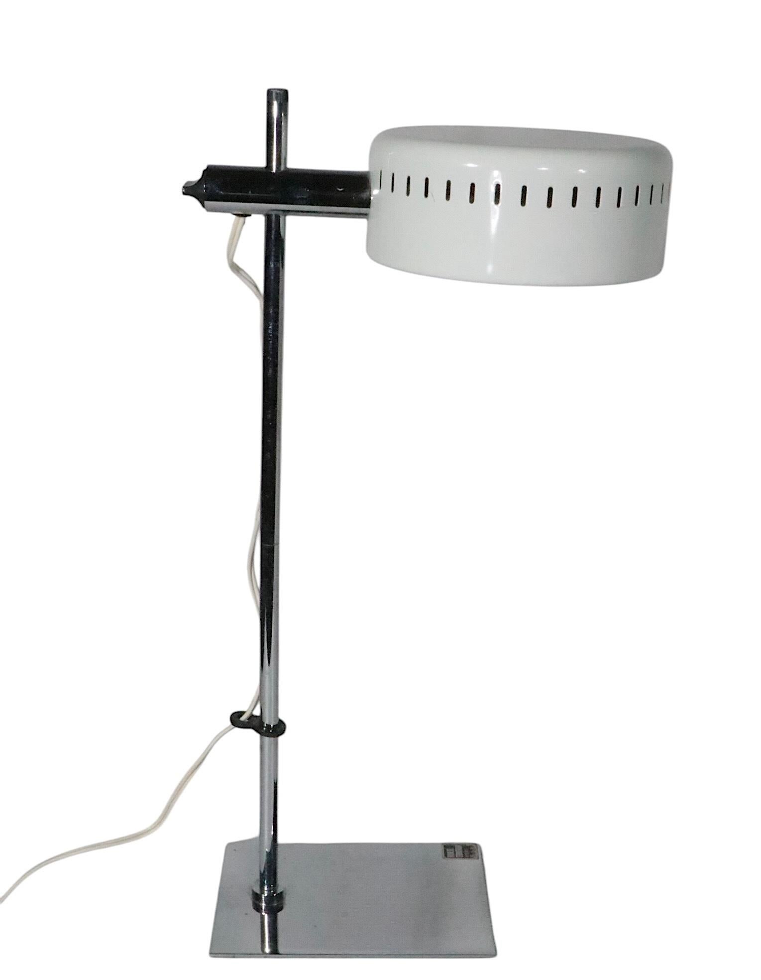 20th Century Mod Space Age Mid Century Adjustable TIK Desk Lamp by Robert Sonneman c. 1970's