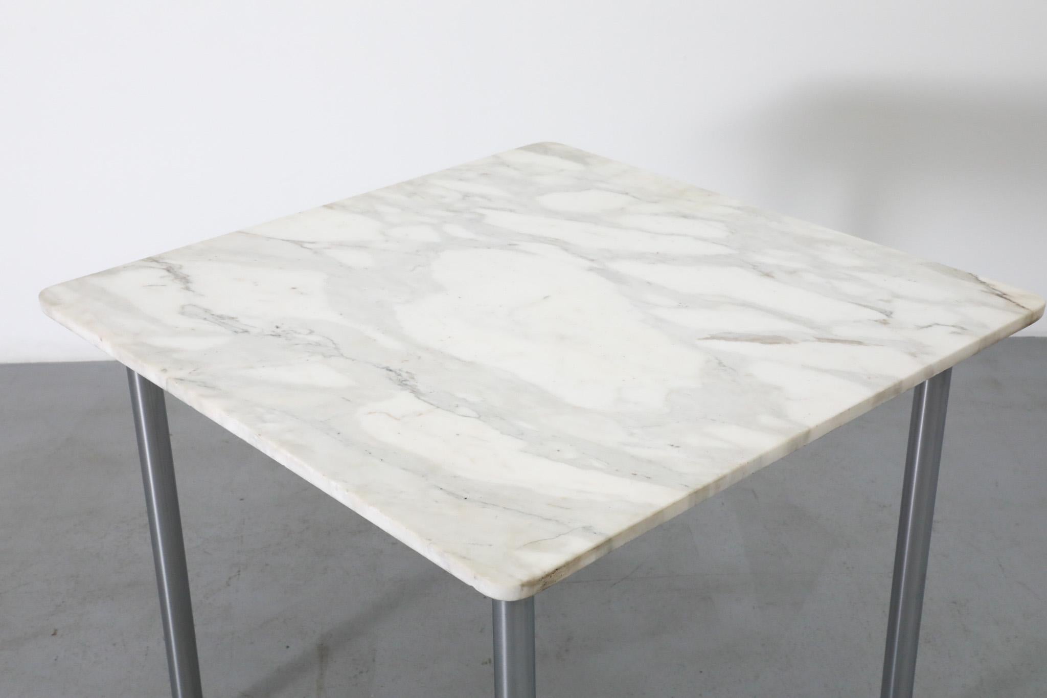 Table de salle à manger, de jeu ou de centre MOD Square à plateau en marbre en vente 7