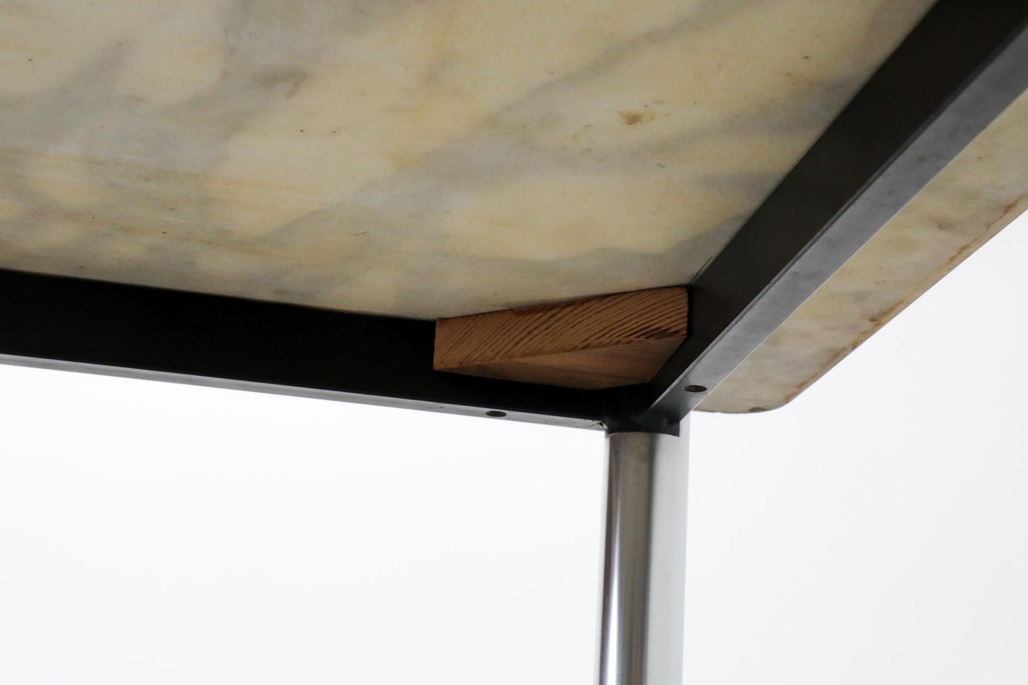 Table de salle à manger, de jeu ou de centre MOD Square à plateau en marbre en vente 11