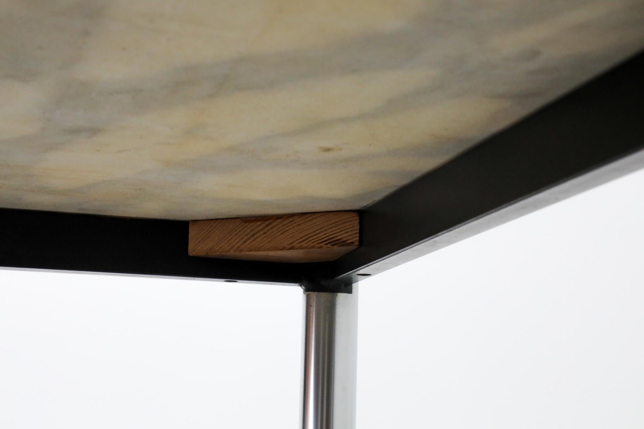 Table de salle à manger, de jeu ou de centre MOD Square à plateau en marbre en vente 12
