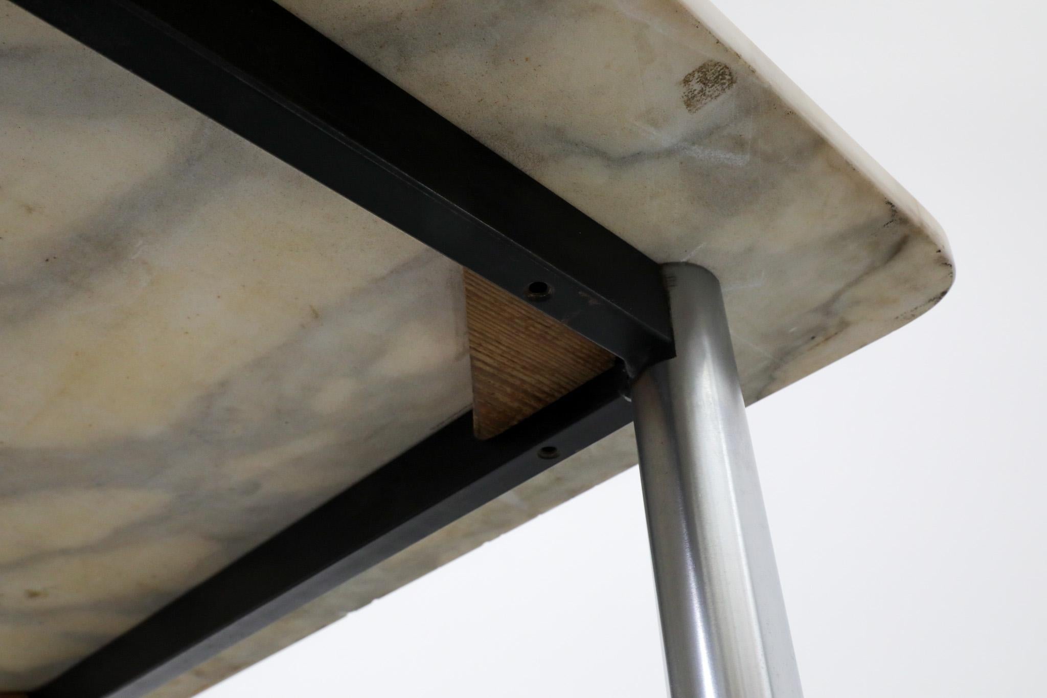 Table de salle à manger, de jeu ou de centre MOD Square à plateau en marbre en vente 13