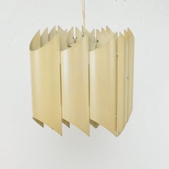 1960s Stilnovo Aluminum Shield Chandelier Pendant Italy