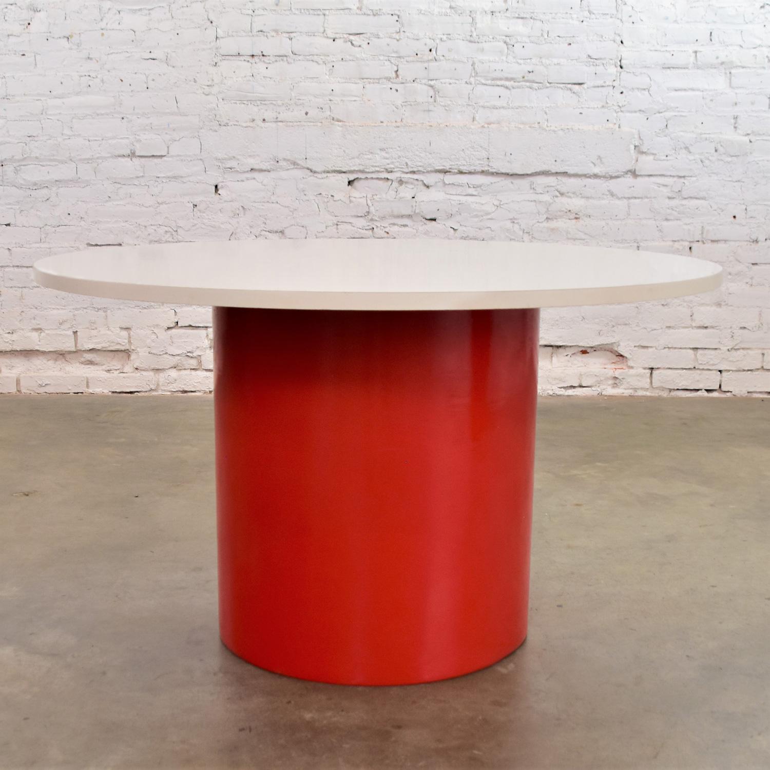 Mod Style MCM New Design Idiom Table by Milo Baughman Thayer Coggin Red & White  6