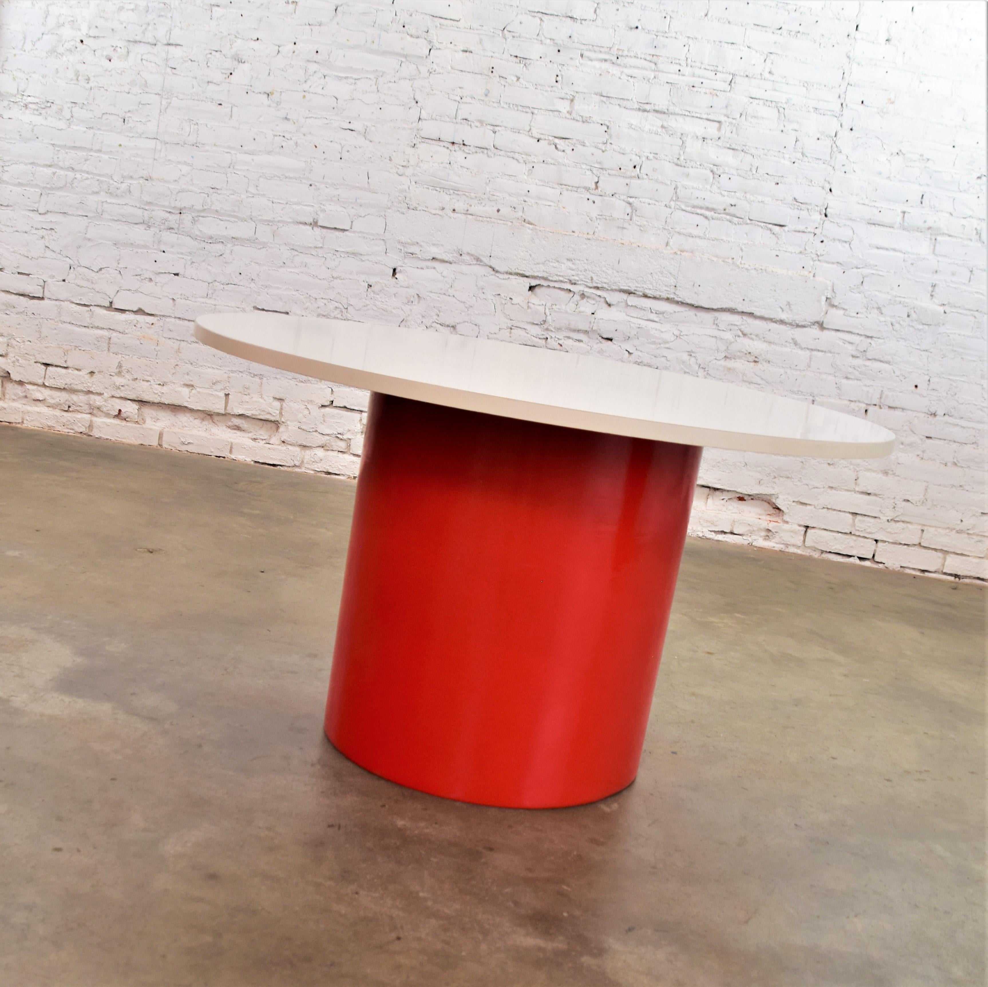 Mod Style MCM New Design Idiom Table by Milo Baughman Thayer Coggin Red & White  7