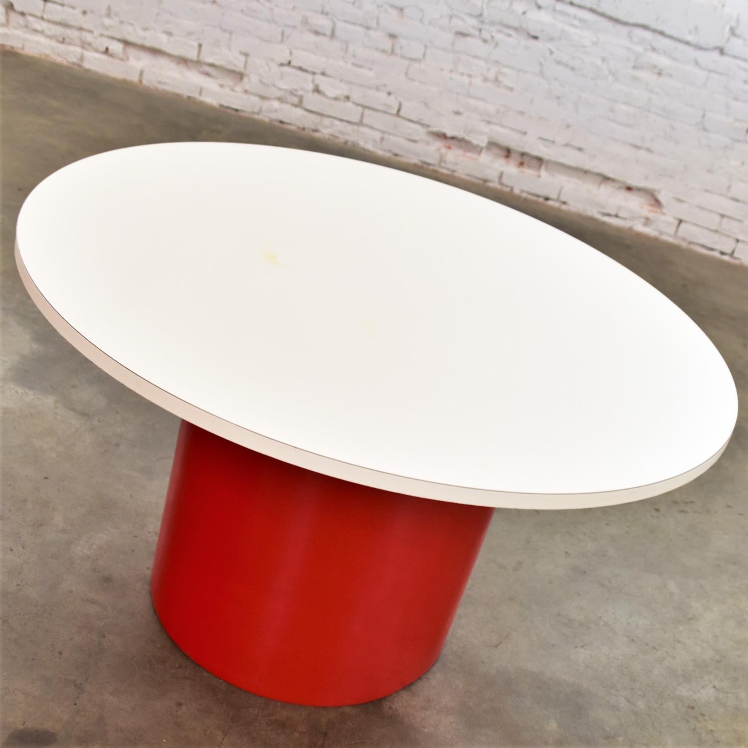 Mid-Century Modern Mod Style MCM New Design Idiom Table by Milo Baughman Thayer Coggin Red & White 