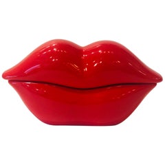 Retro Mod Telemania "Hac Lips" Red Lips Handset Push-Button Telephone