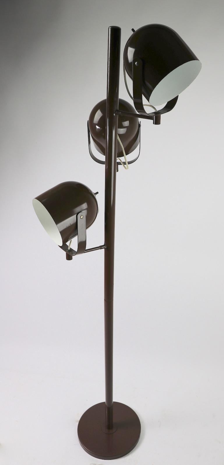 American Mod Three-Light Floor Lamp Designed by Gerald Thurston for Lightolier