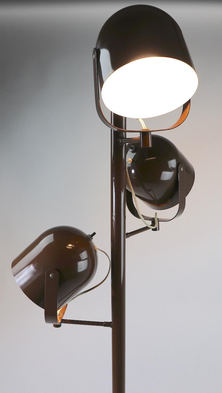 20th Century Mod Three-Light Floor Lamp Designed by Gerald Thurston for Lightolier