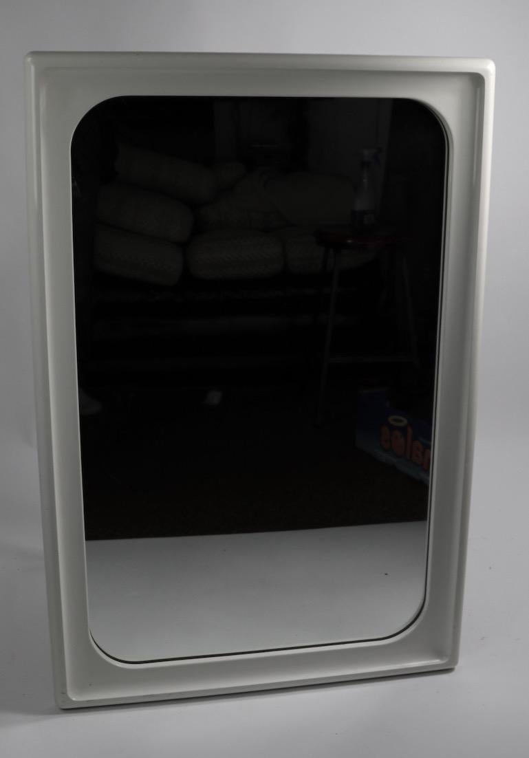 American Mod White Lacquer Framed Mirror