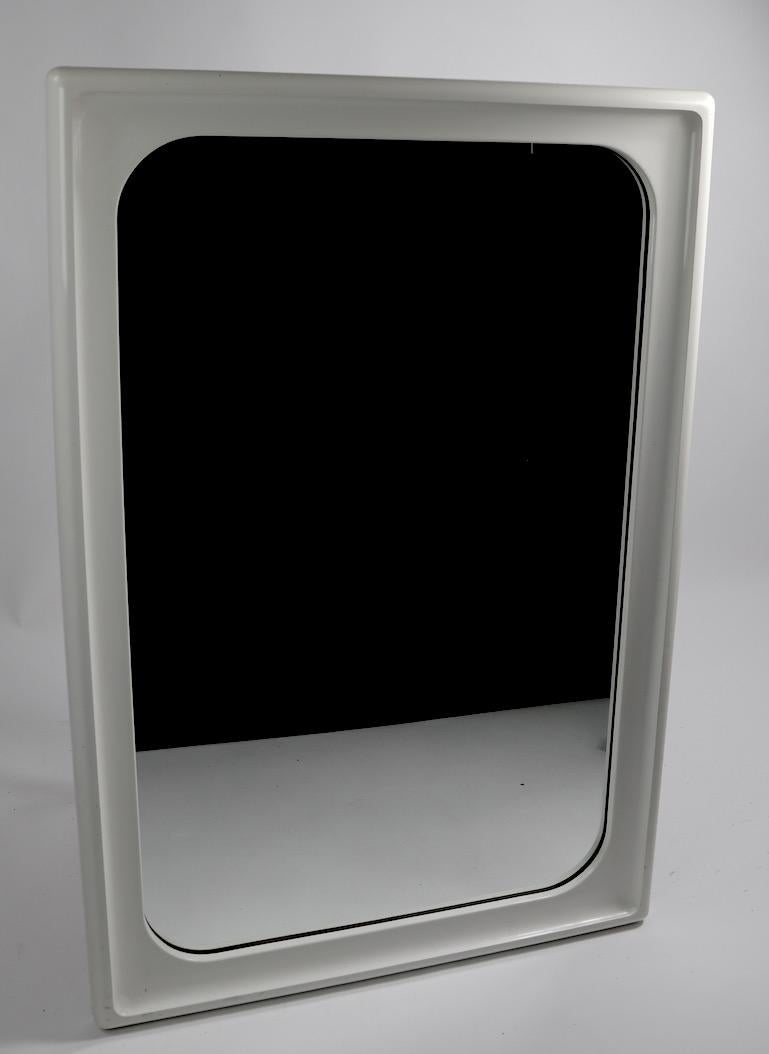 Lacquered Mod White Lacquer Framed Mirror