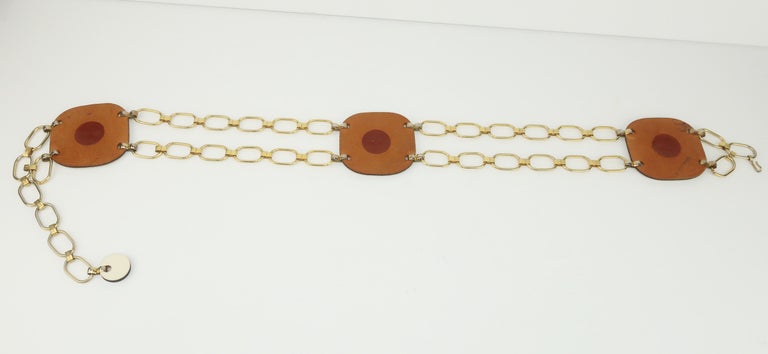 Mod White Leather Hip Hugger Chain Belt, 1960's at 1stDibs | chain ...