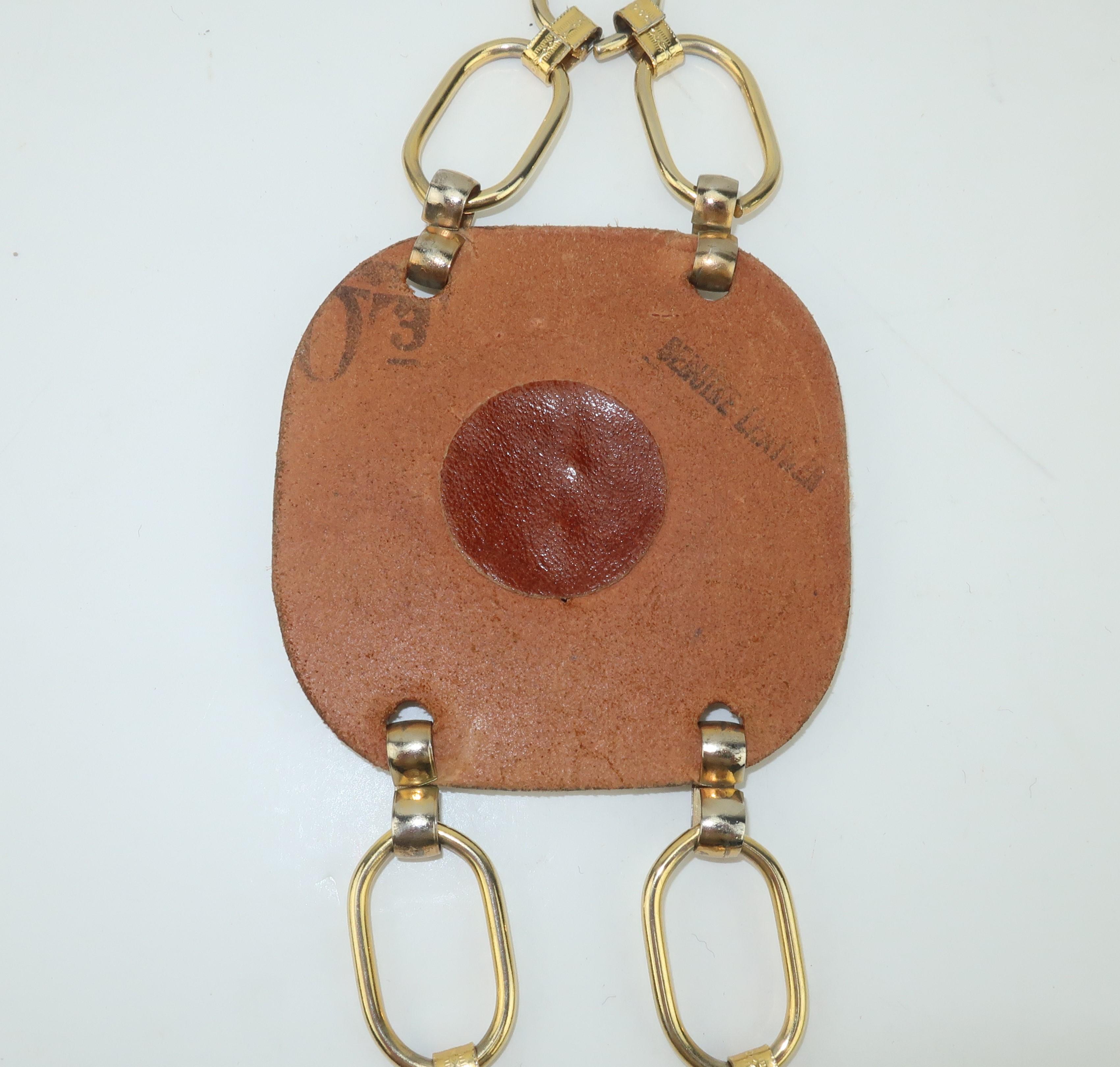 Mod Weiß Leder Hip Hugger Kette Gürtel:: 1960er Jahre 5
