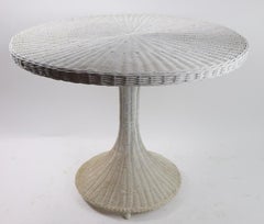 Tavolo da pranzo Mod Wicker Dinette Cafe con base a piedistallo