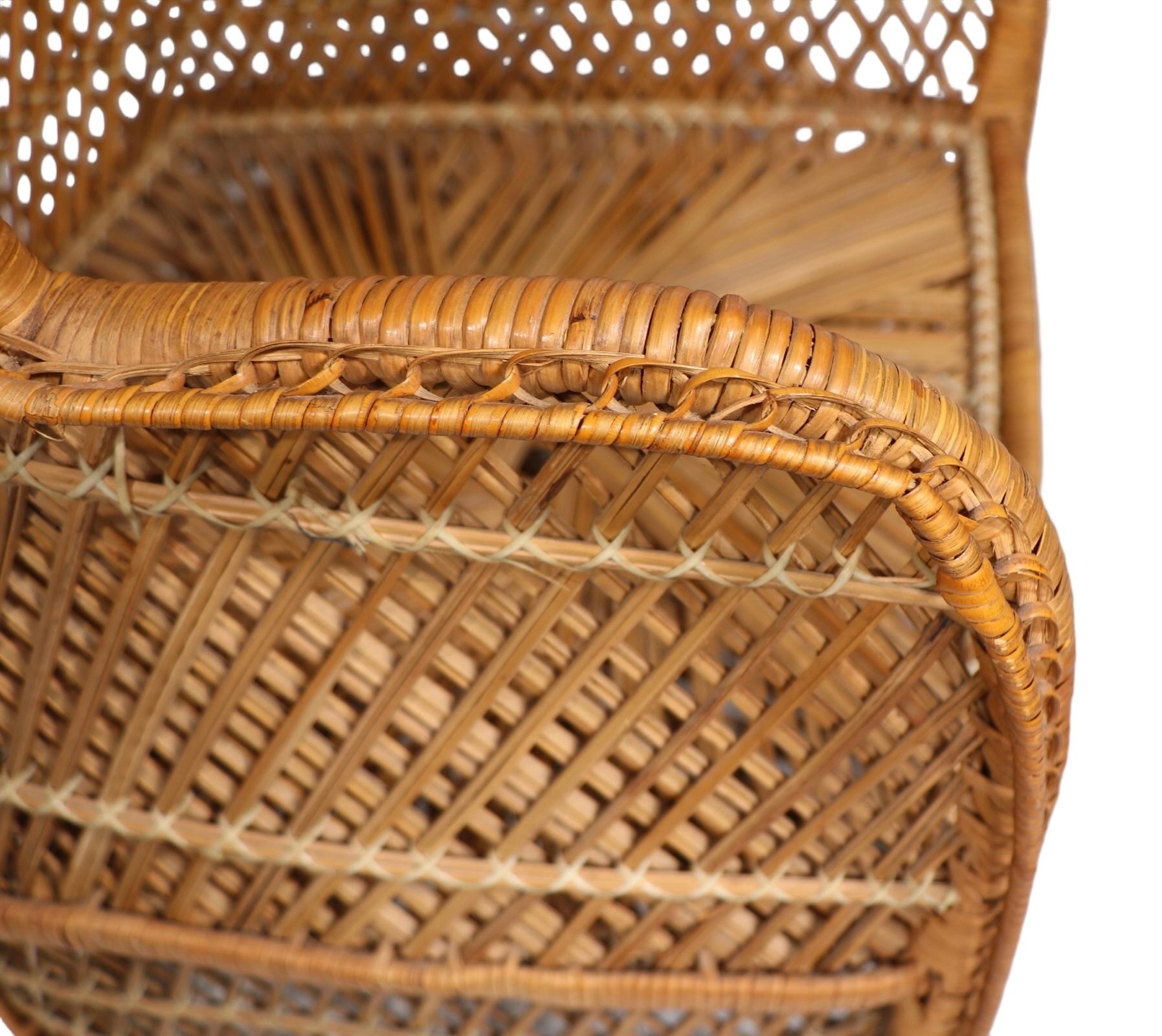 Mod Wicker High Back Dome Top  Chaise des années 1970 en vente 8