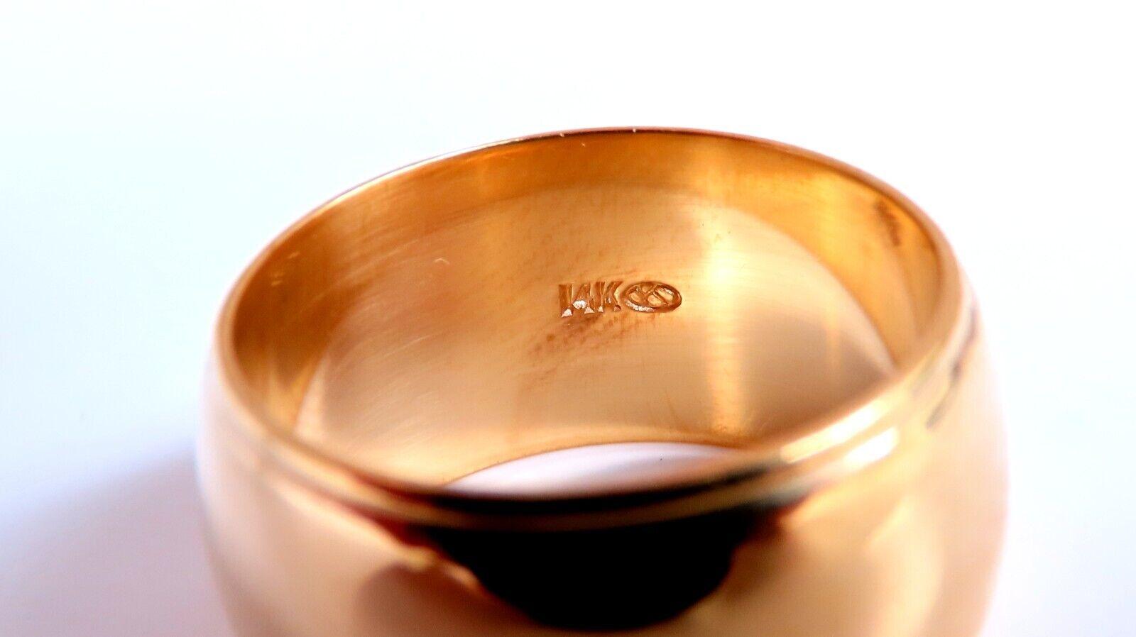 Mod Wide Solid 10.5mm Band 14kt Gold 6.75 In New Condition For Sale In New York, NY
