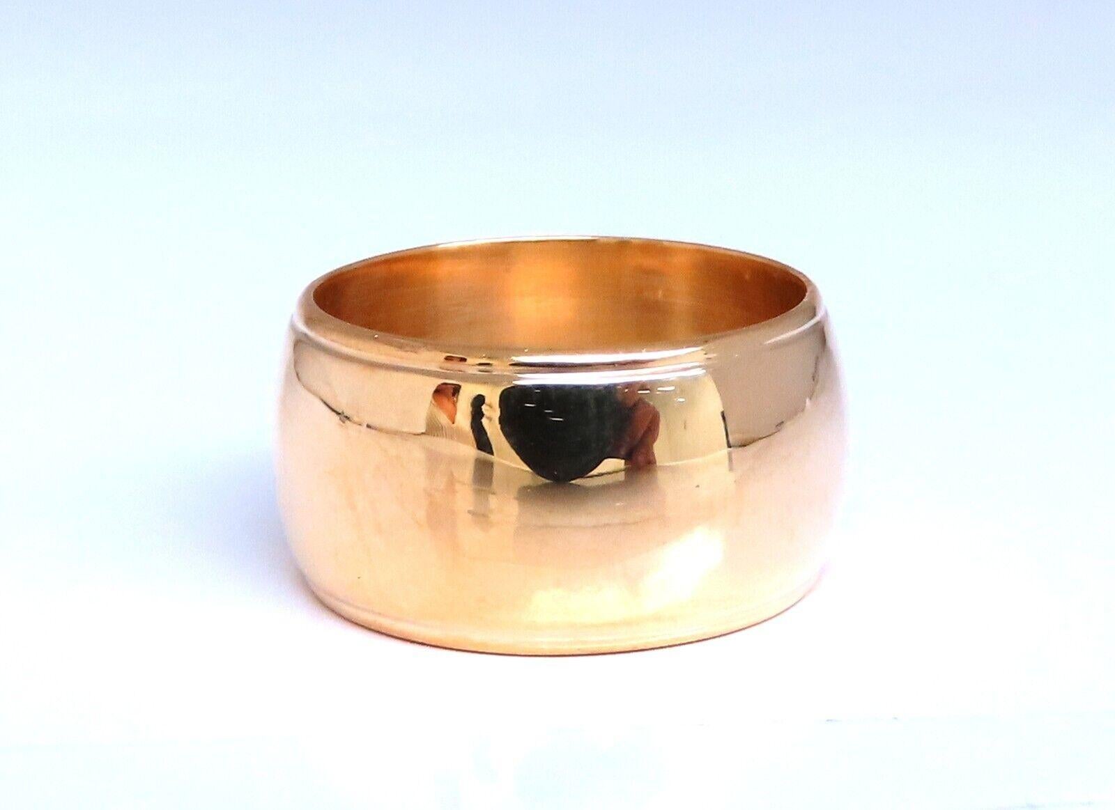 Mod Wide Solid 10.5mm Band 14kt Gold 6.75 For Sale 1