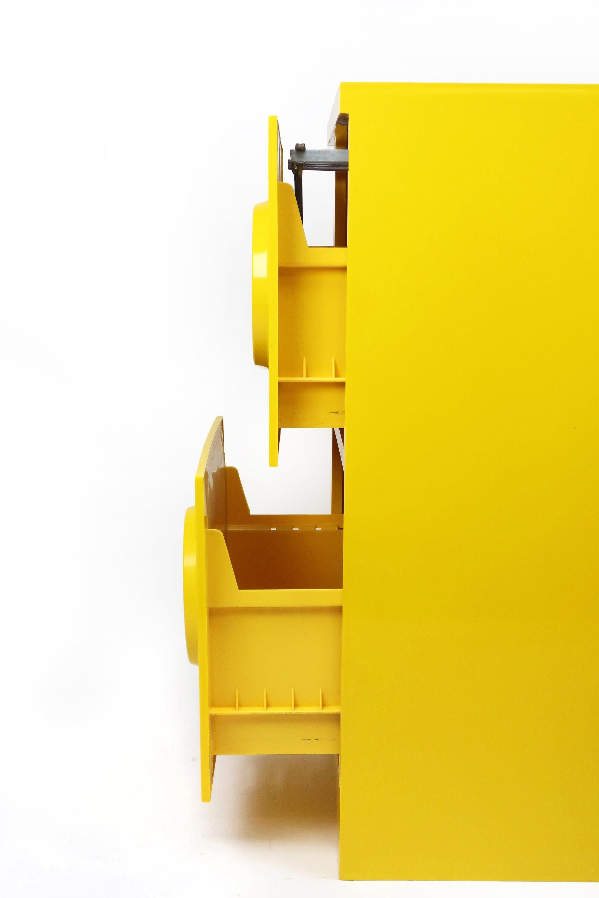 Mod Yellow Plastic Akro-Mils Filing Cabinet In Good Condition In Brooklyn, NY