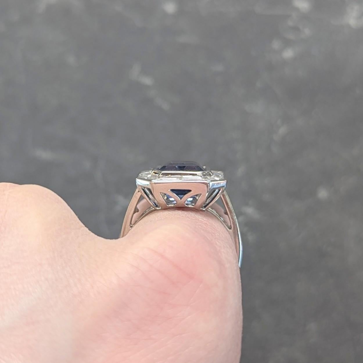 Modani 7.16 CTW No Heat Spinel Diamond 18 Karat White Gold Halo Ring GIA 6