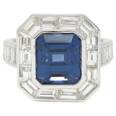 Modani 7.16 CTW No Heat Spinel Diamond 18 Karat White Gold Halo Ring GIA