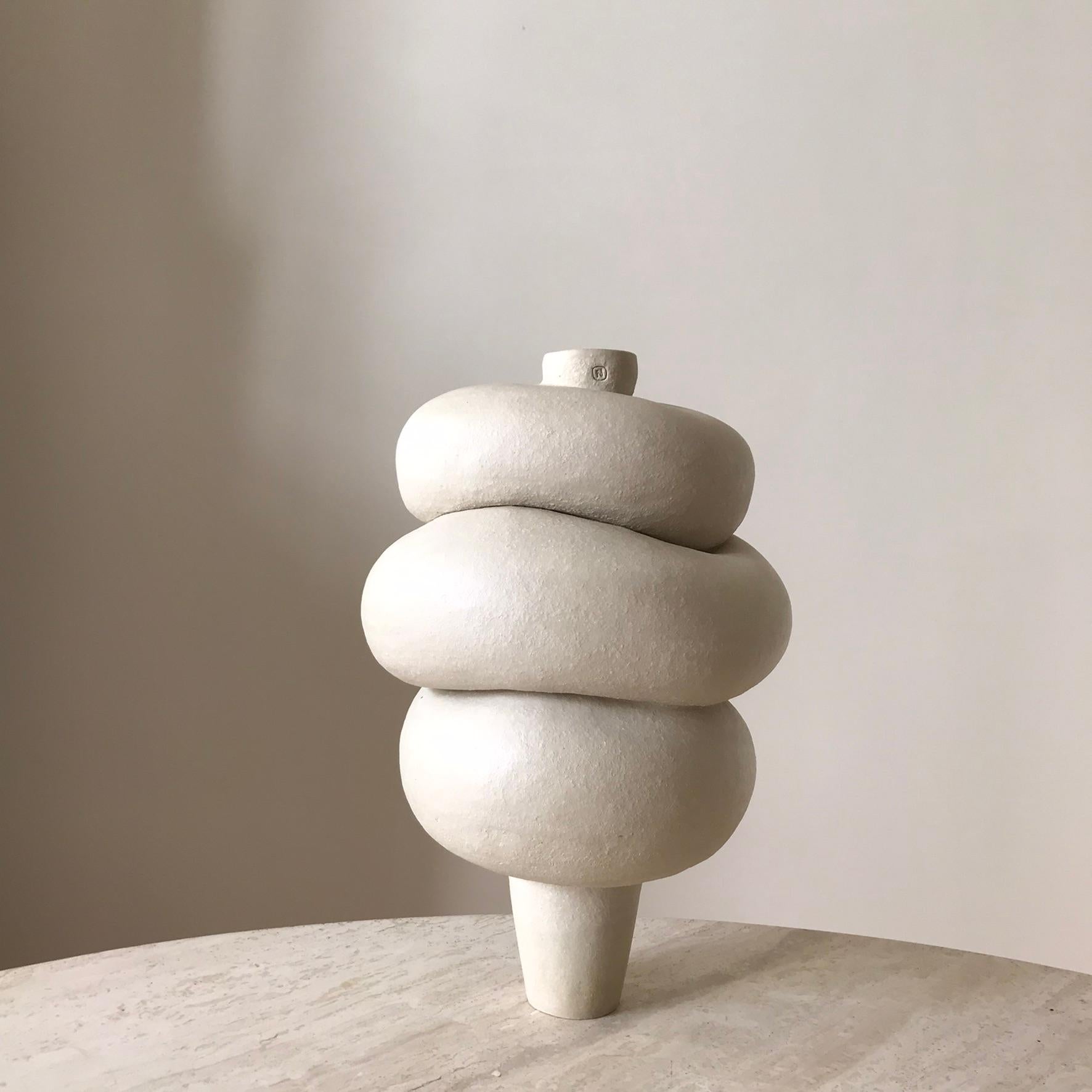 Contemporary Modder Patience Ceramic Sculpture by Françoise Jeffrey For Sale