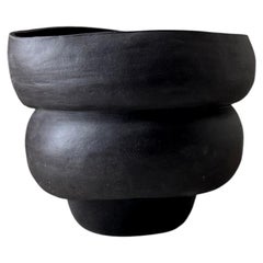 Modder Serendipity Black Ceramic Sculpture by Françoise Jeffrey