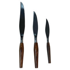 Coltelli Mode Danish Rosewood e acciaio inossidabile di Sheffield, set di tre pezzi
