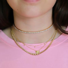 AdornA Classic Choker en or jaune 14 carats avec diamants