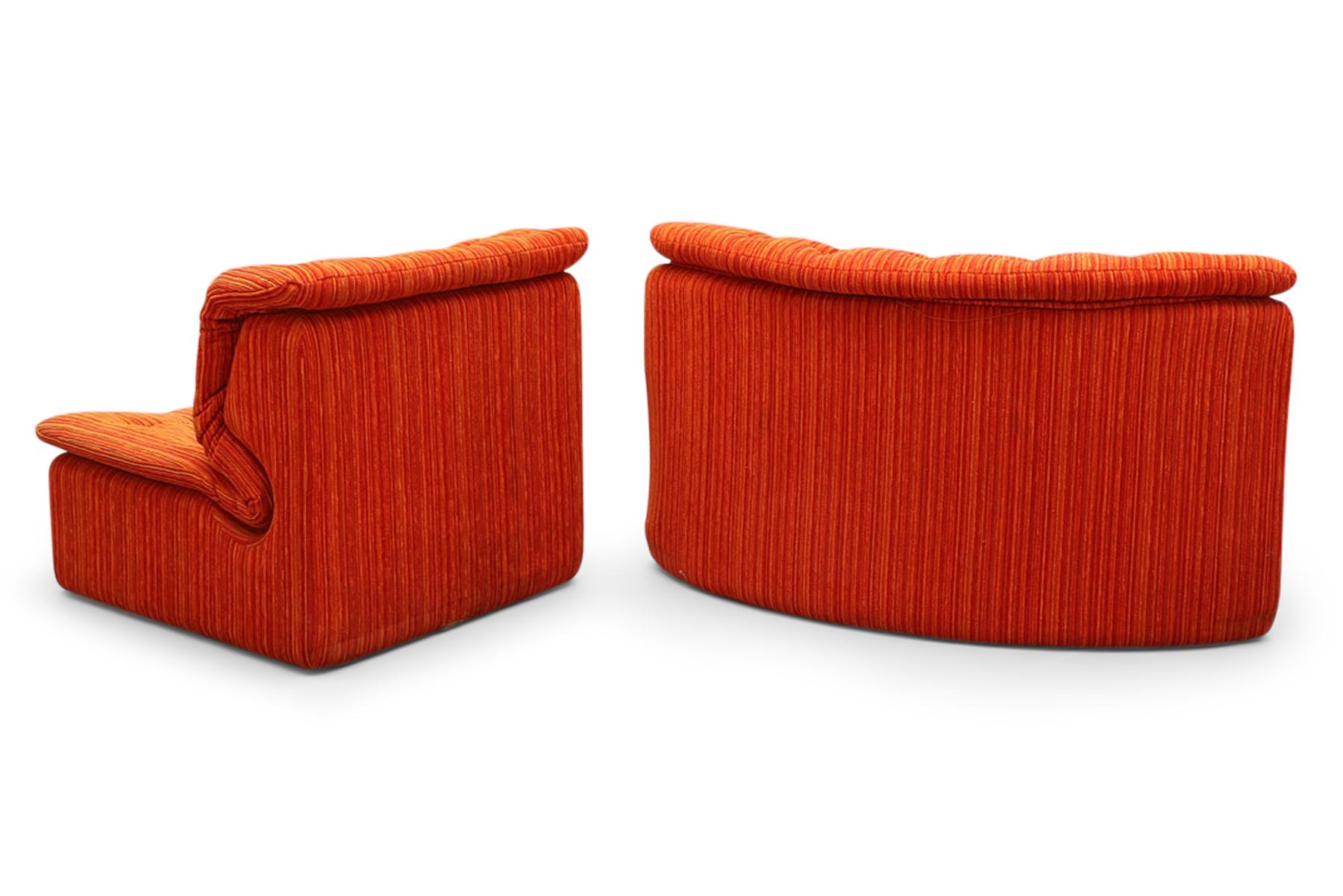 orange 70s couch