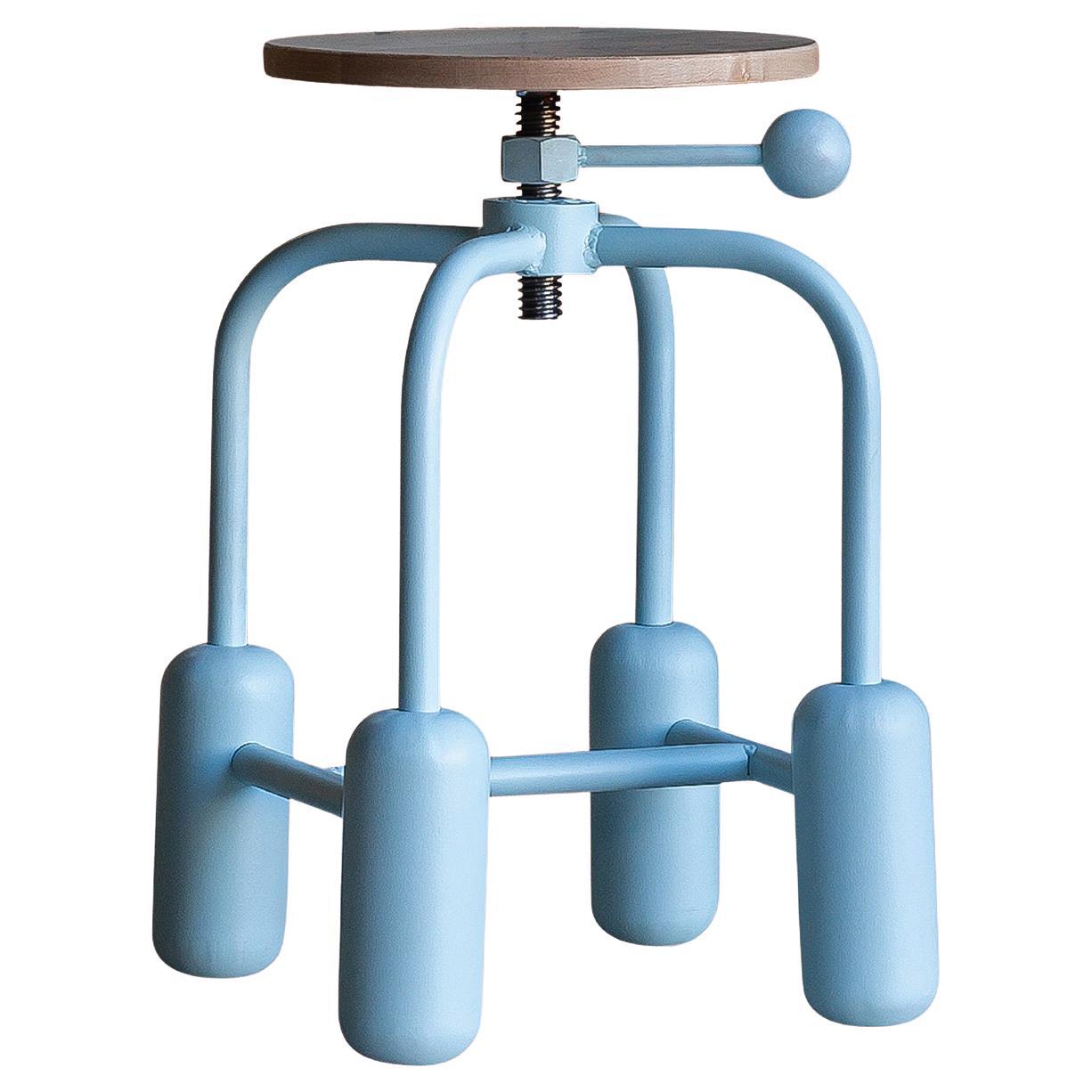 Modèle 04 - Modern Colority Tabouret ajustable avec siège en Wood Wood et base peinte