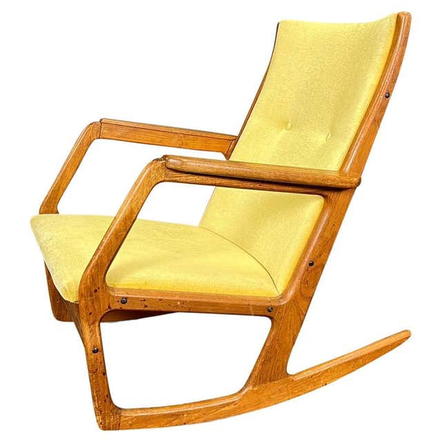 Vintage Teak Rocking Chair by Georg Jensen For Sale at 1stDibs