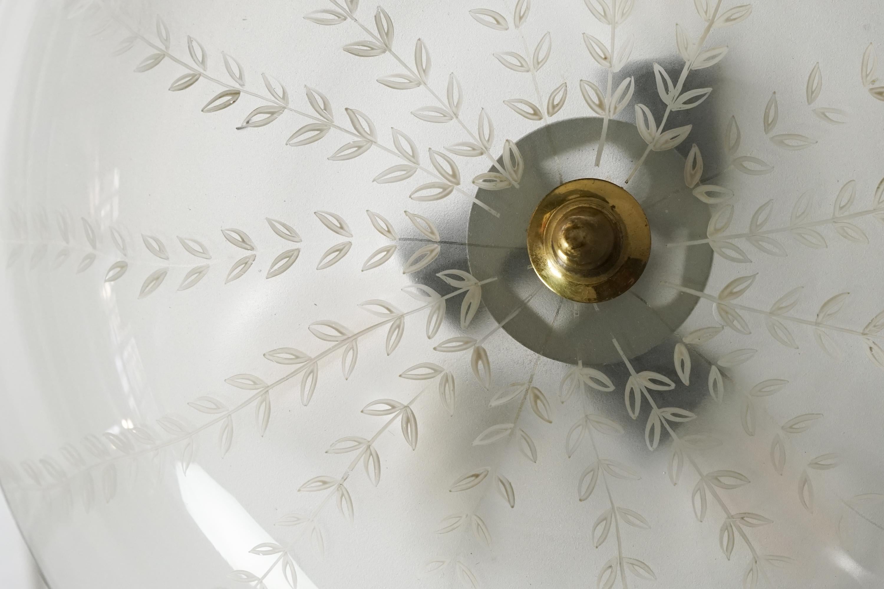 Finlandais Model No 1001 Floral Flush Mount, Lisa Johansson-Pape, Orno Oy, années 1940/1950 en vente