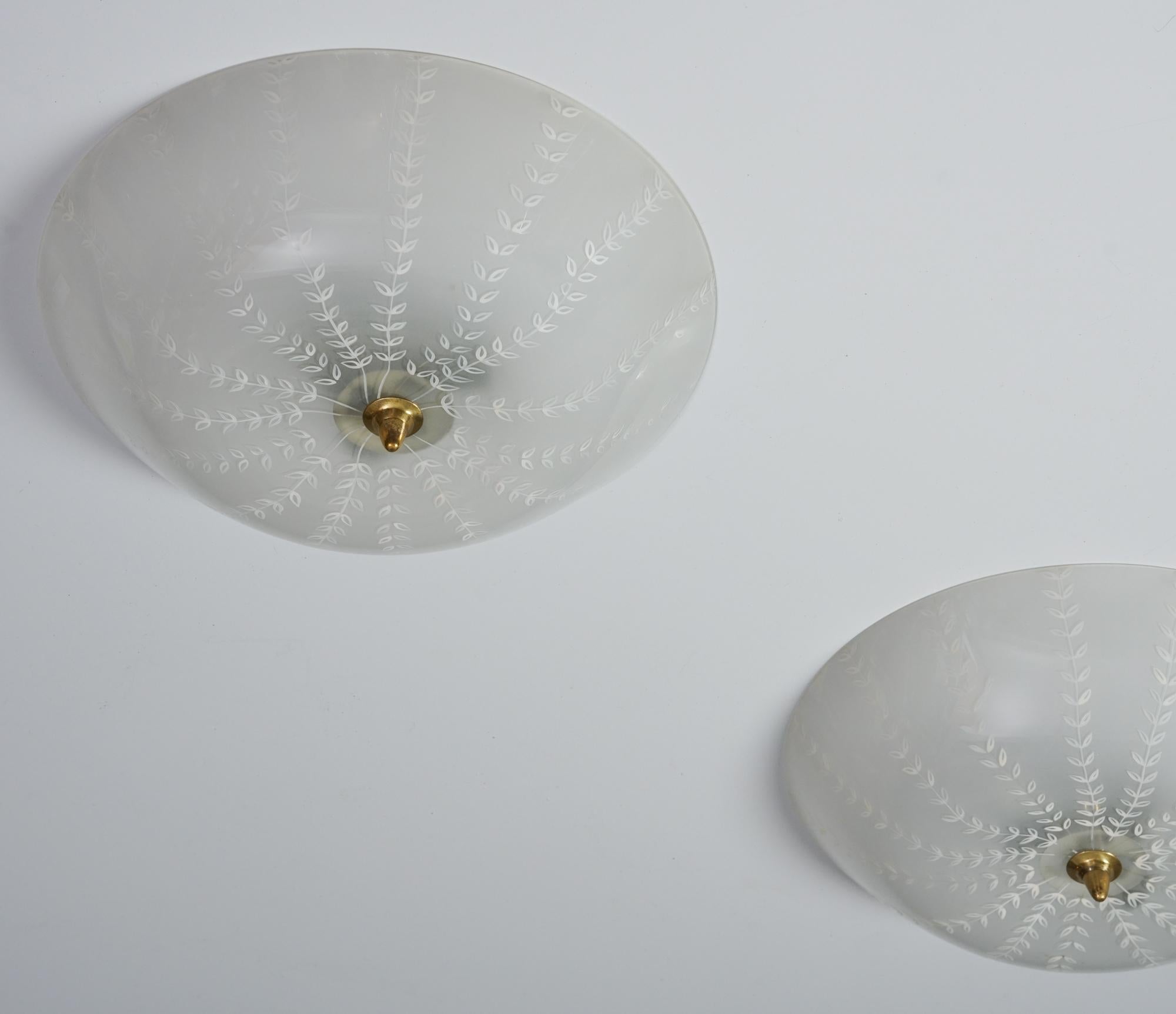 Milieu du XXe siècle Model No 1001 Floral Flush Mount, Lisa Johansson-Pape, Orno Oy, années 1940/1950 en vente