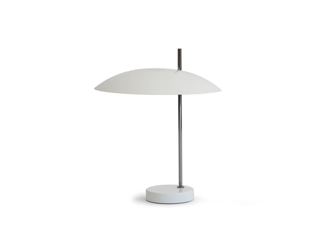 Modell '1013' Tisch-/Schreibtischlampe von Pierre Disderot „Schwarz/Rot/Weiß/Gelb“ (Messing) im Angebot