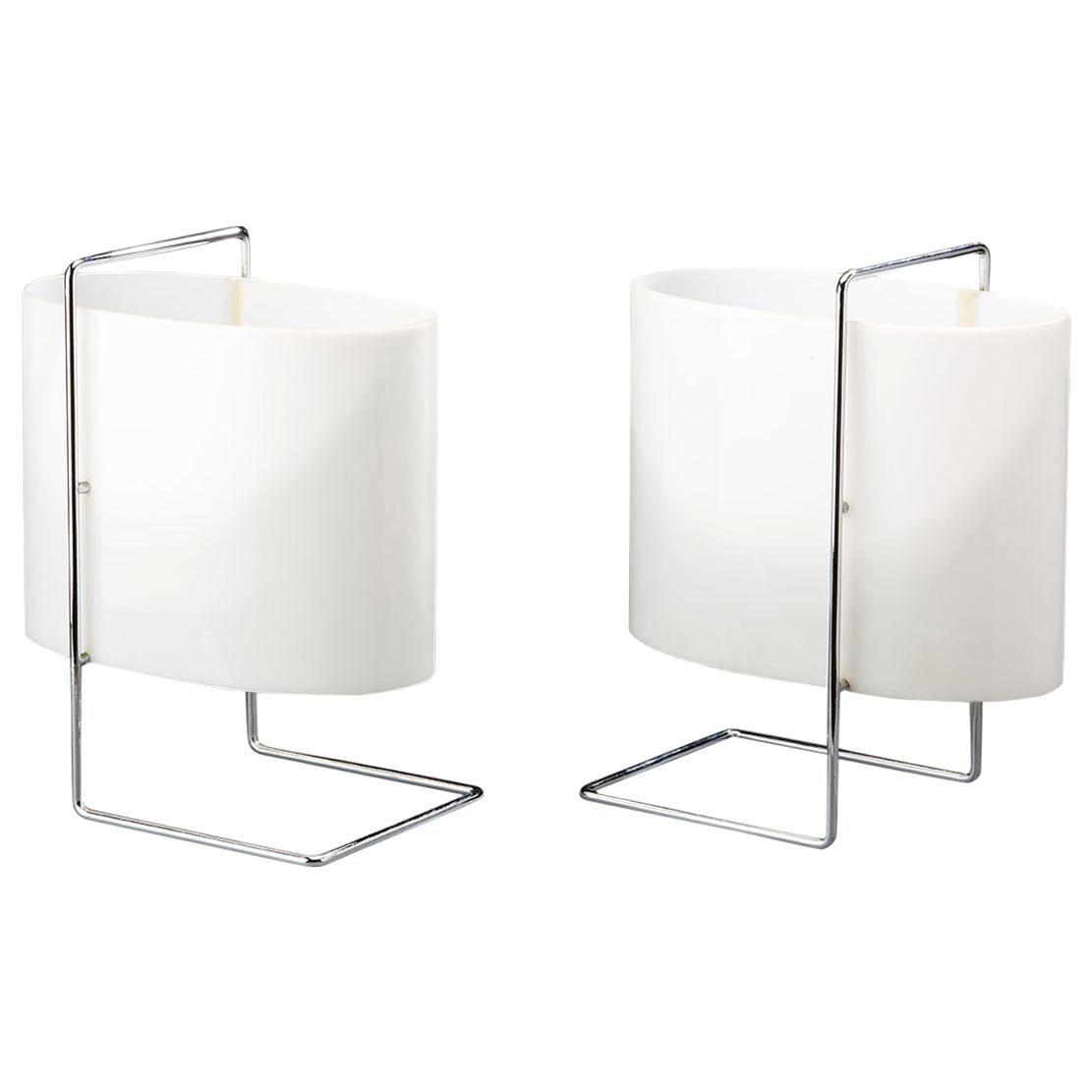 Model 1021 Pair of Table/Bedside Lamps by Roger Fatus for Disderot For Sale