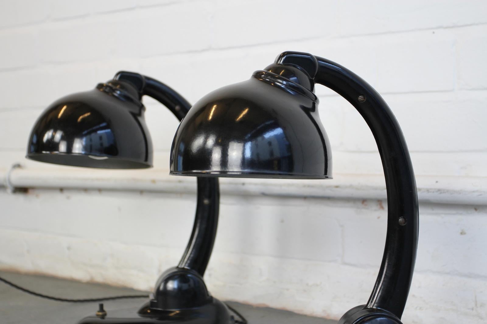 Model 11126 Bakelite Desk Lamps by Eric Kirkman Cole, circa 1930s In Good Condition In Gloucester, GB